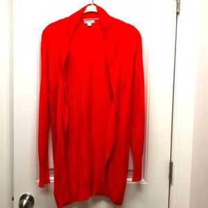 Merona Long Orange Cardigan